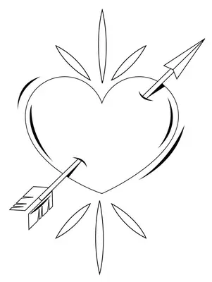 Coeur mignon avec flèche