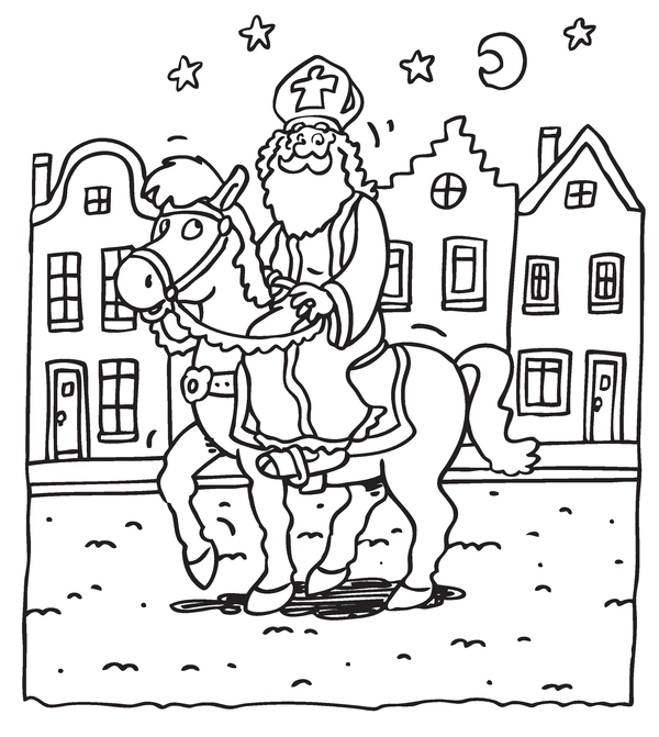 Paard Sinterklaas Kleurplaat