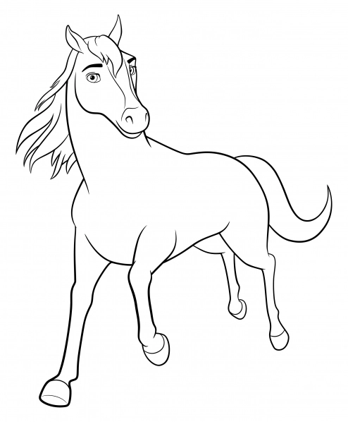 Paard Spirit Kleurplaat