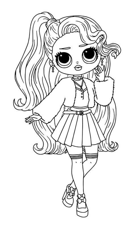 L.O.L. Surprise OMG Pink Baby Printable Coloring Page for