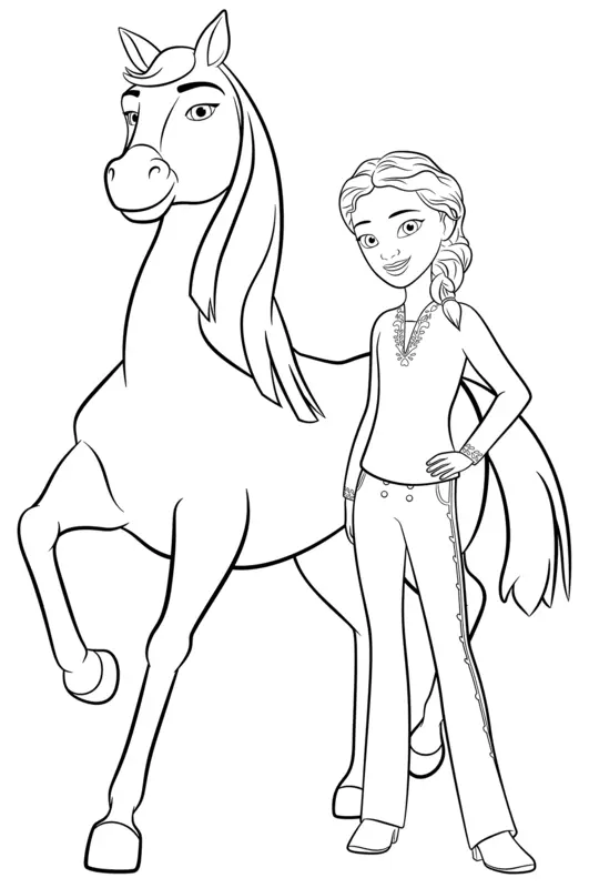 Dibujo para Colorear Espíritu de caballo con Lucky