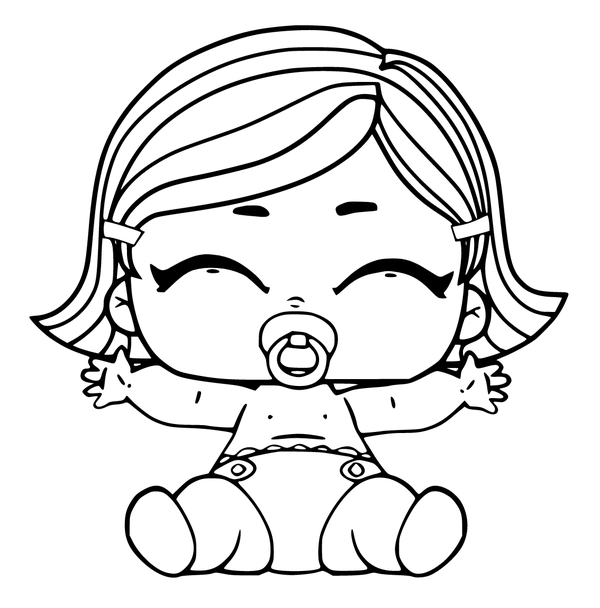 L.O.L. Surprise Doll Baby with Soother Coloring Page