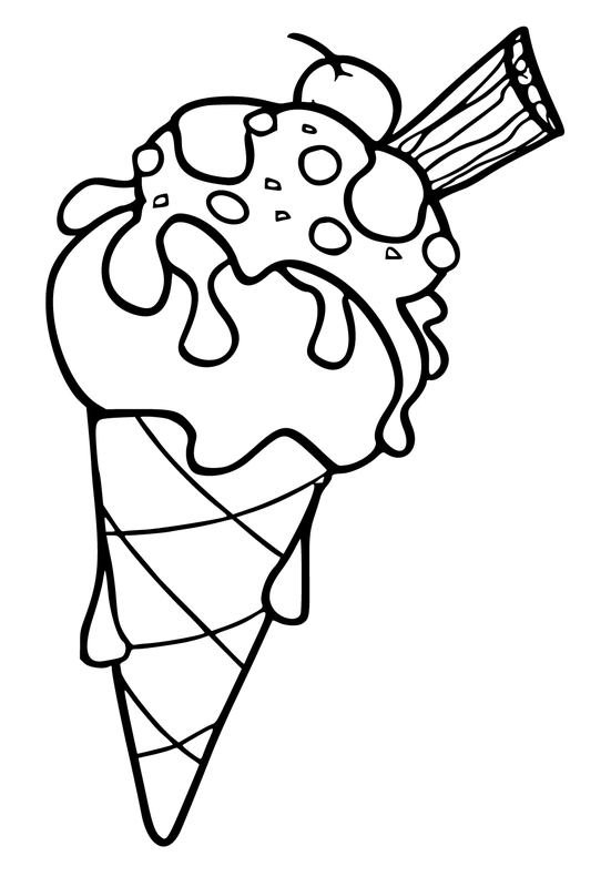 Drippy Ice Cream Coloring Page