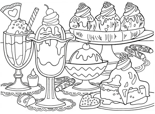 Ice Cream Grand Dessert Coloring Page