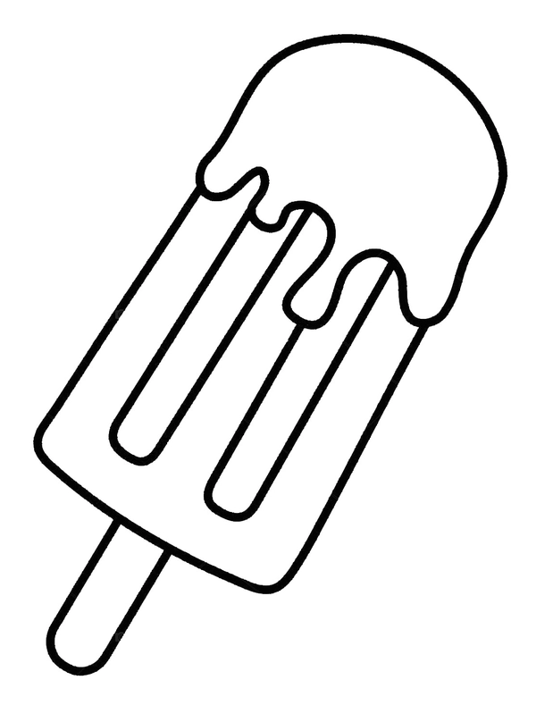 Ice Cream Simple Popsicle Coloring Page