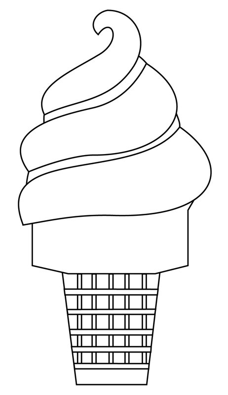 Dibujo para Colorear Helado Simple Suave