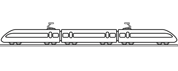 Double Train Simple Coloring Page