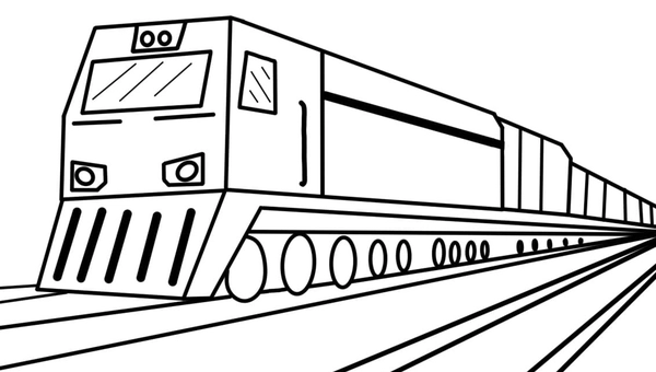 Güterzug Ausmalbild