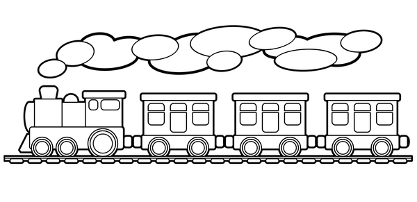 Toy Train Simple Coloring Page