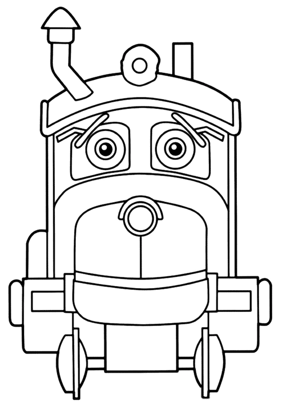 Train Chuggington Old Puffer Pete Coloring Page