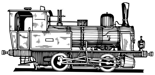 Vintage Steam Train Coloring Page