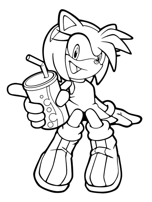 Coloring page Sonic Sonic Amy Rose