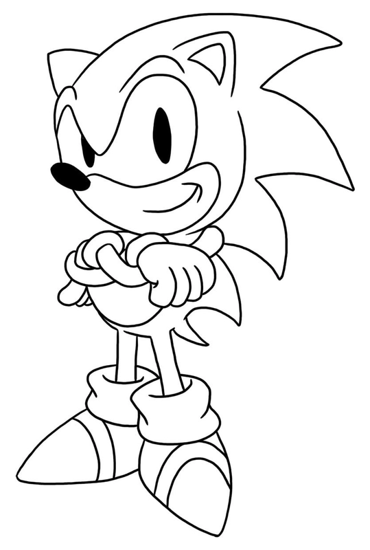 Dibujo para Colorear Brazos cruzados de Sonic