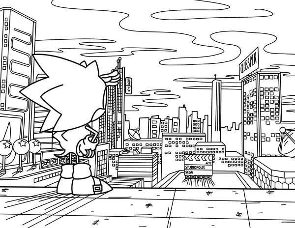 Sonic City Coloring Page