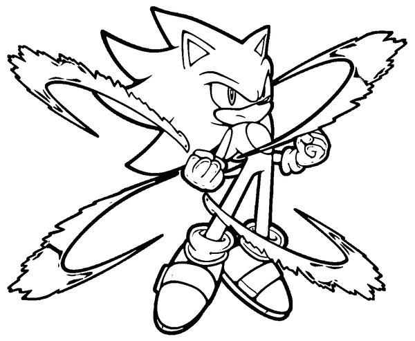 Sonic Fire Coloring Page