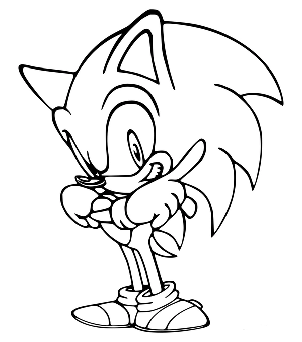 Sonic Pointing Finger Coloring Page
