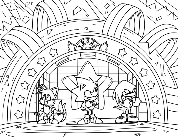 Dibujo para Colorear Posado Sonic