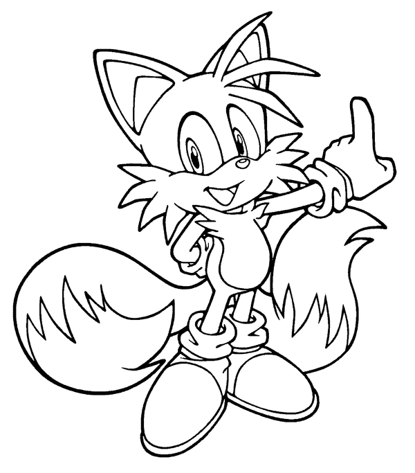 Dibujo para Colorear Sonic Tails