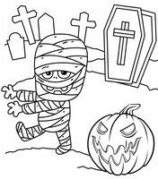 Halloween Mummy and Pumpkin