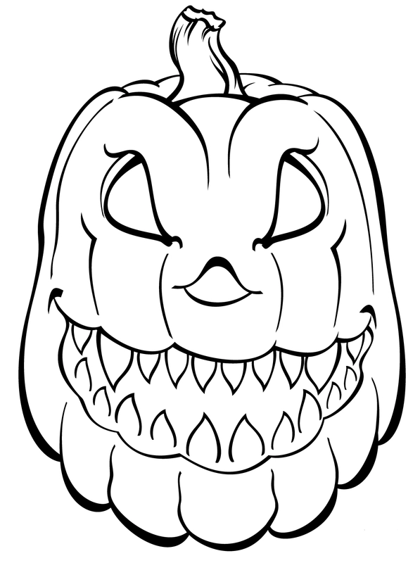 Halloween Scary Pumpkin Coloring Page
