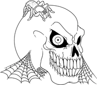 Halloween Totenkopf und Spinne
