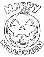 Happy Halloween Pumpkin with Candle