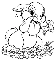 Conejito Thumper con tréboles