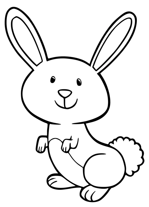Bunny with Fluffy Tail Coloring Page