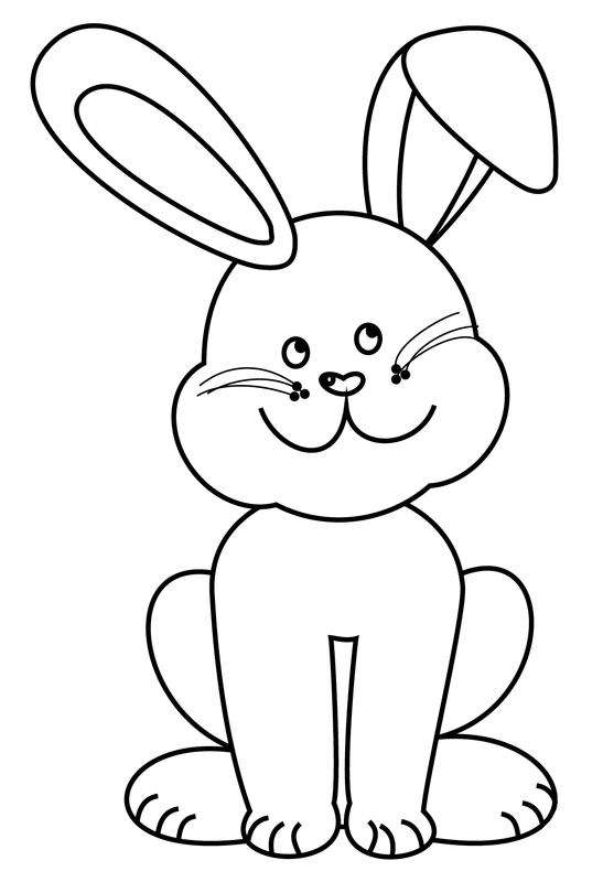Happy Bunny Looking to the Right Coloring Page