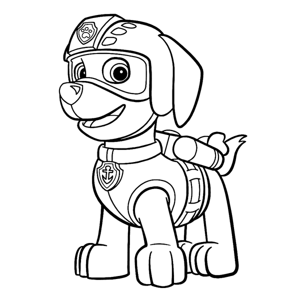 🖍️ PAW Patrol Zuma - Printable Coloring Page for Free 