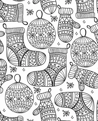Calcetines y bolas de Navidad