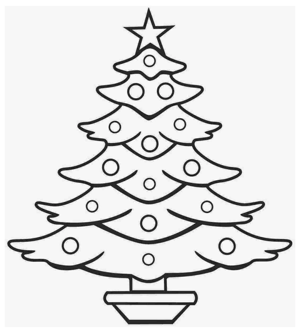 Einfacher Weihnachtsbaum Ausmalbild