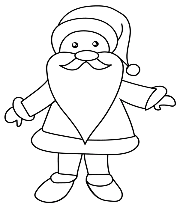 Dibujo para Colorear Papá Noel sencillo