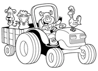 Tiere auf dem Traktor
