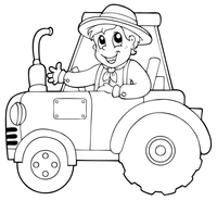 Niño en tractor