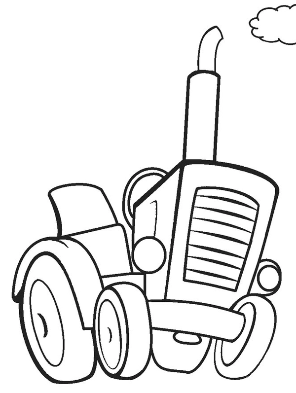 Cute Tractor Coloring Page
