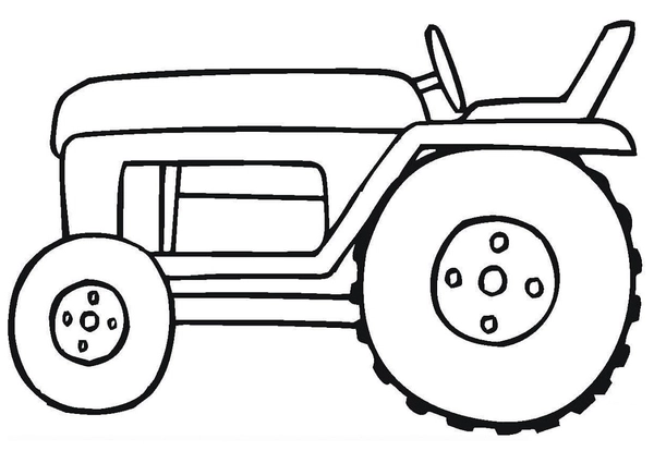 Easy Tractor Coloring Page