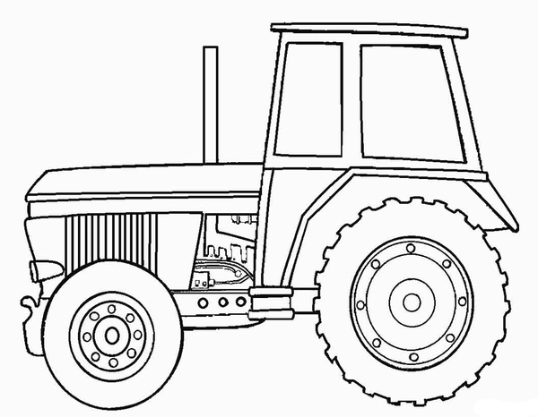Tractor from Left Side Coloring Page