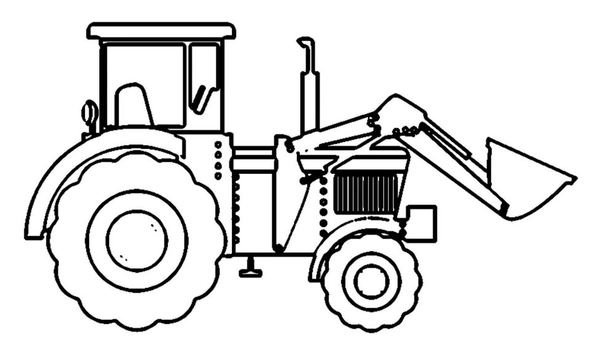 Tractor with Loader Coloring Page
