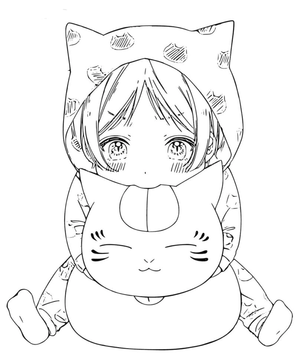 Anime Chibi Madara Katze Ausmalbild