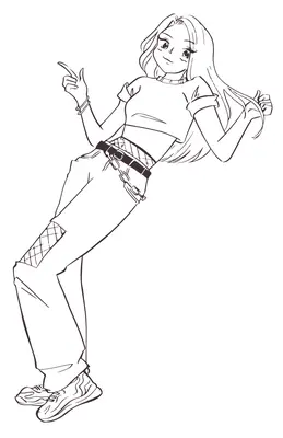 Fille Anime en jeans