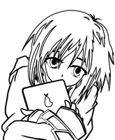 Anime Meisje met Tablet