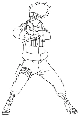 Anime Naruto debout avec couteau