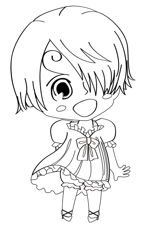 🖍️ Anime Girl with Tablet - Printable Coloring Page for Free -