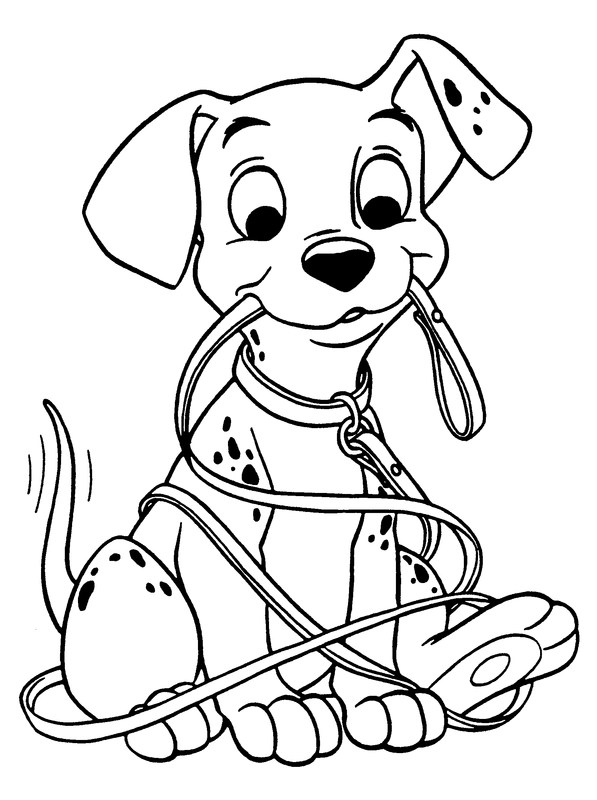 Dog Dalmation Pup Coloring Page
