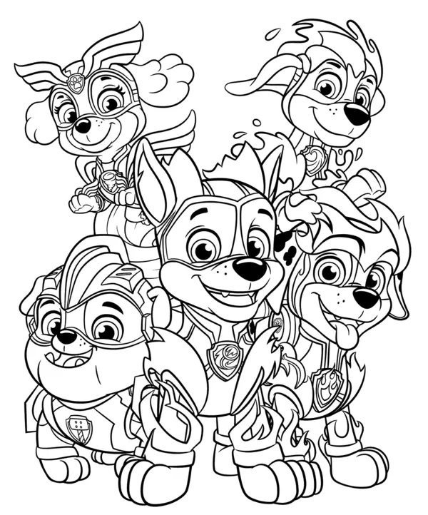 PAW Patrol Mighty Pups Coloring Page