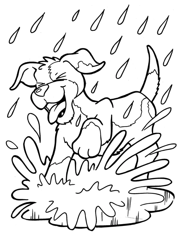 Coloriage Chien dans l'eau