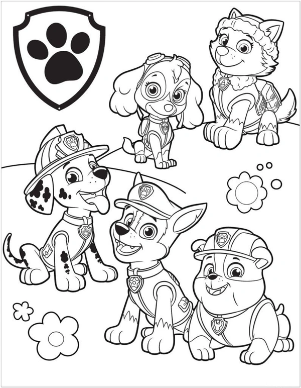 PAW Patrol Team Coloring Page