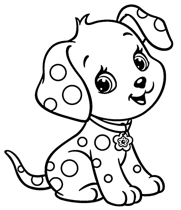 Dogs Puppy with Dots Coloring Page