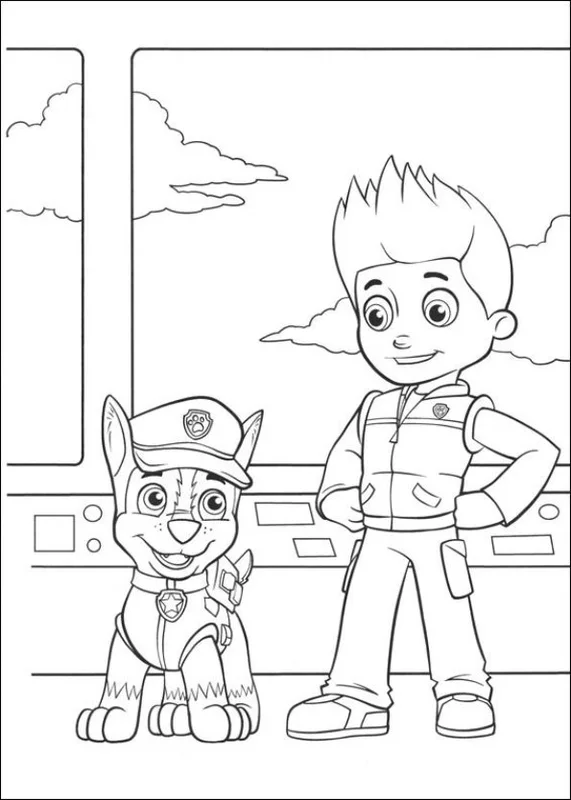 Coloriage Pat' Patrouille Chase & Ryder